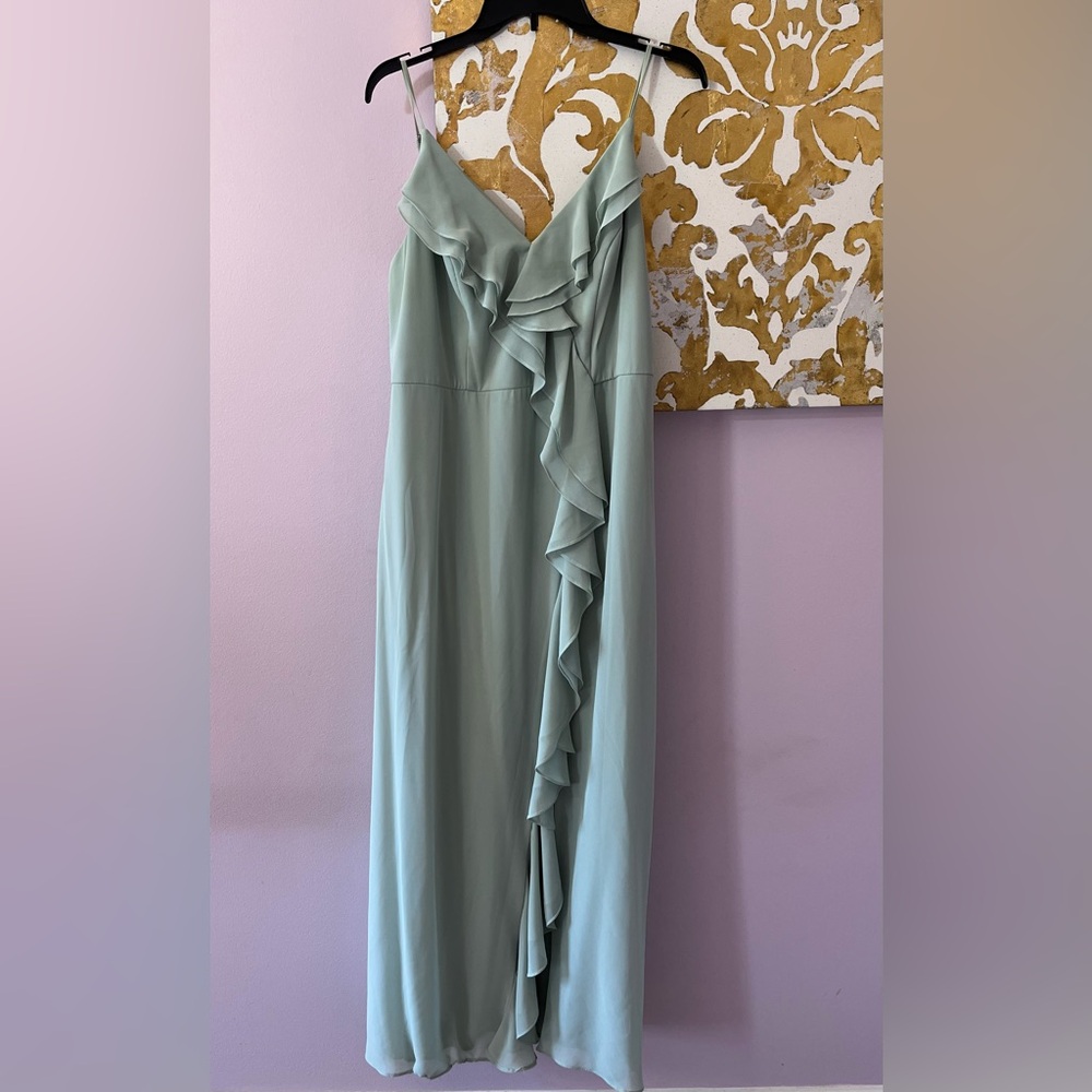 DB Studio Size‎ 16 Baby Blue Ruffle Maxi Dress with Slit